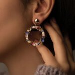 Multi stone earrings